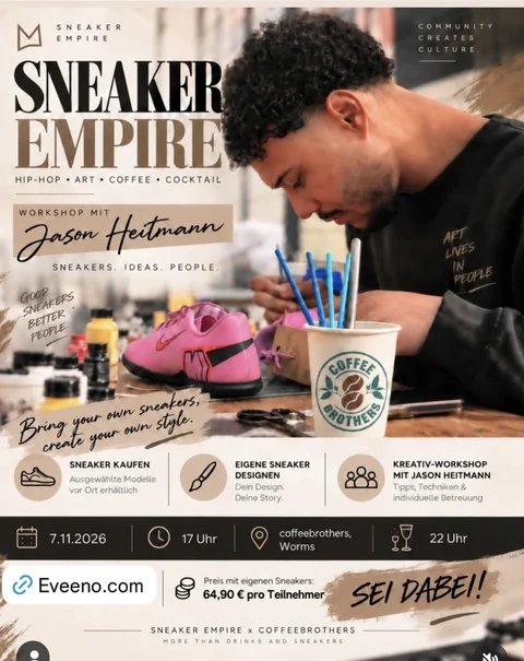 Veranstaltungsplakat Sneaker Empire mit Jason Heitmann am 7. November 2026