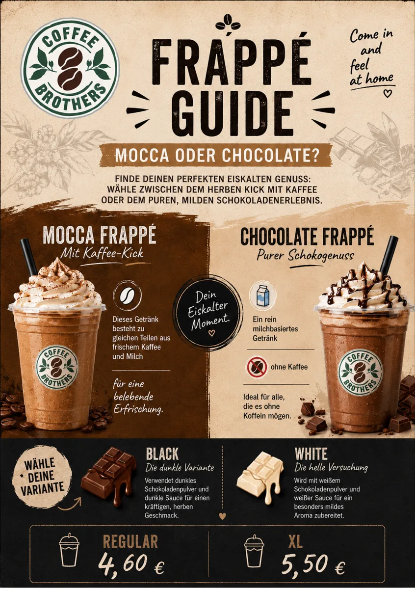 Frappé Guide — Mocca oder Chocolate