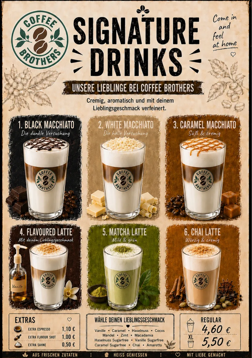 Signature Drinks — Macchiatos, Lattes und Specials