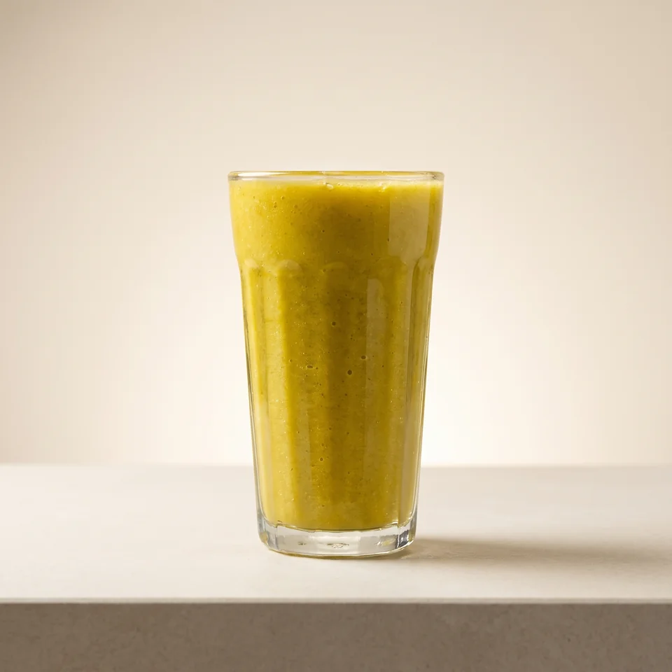 Green Smoothie in a tall fluted glass.